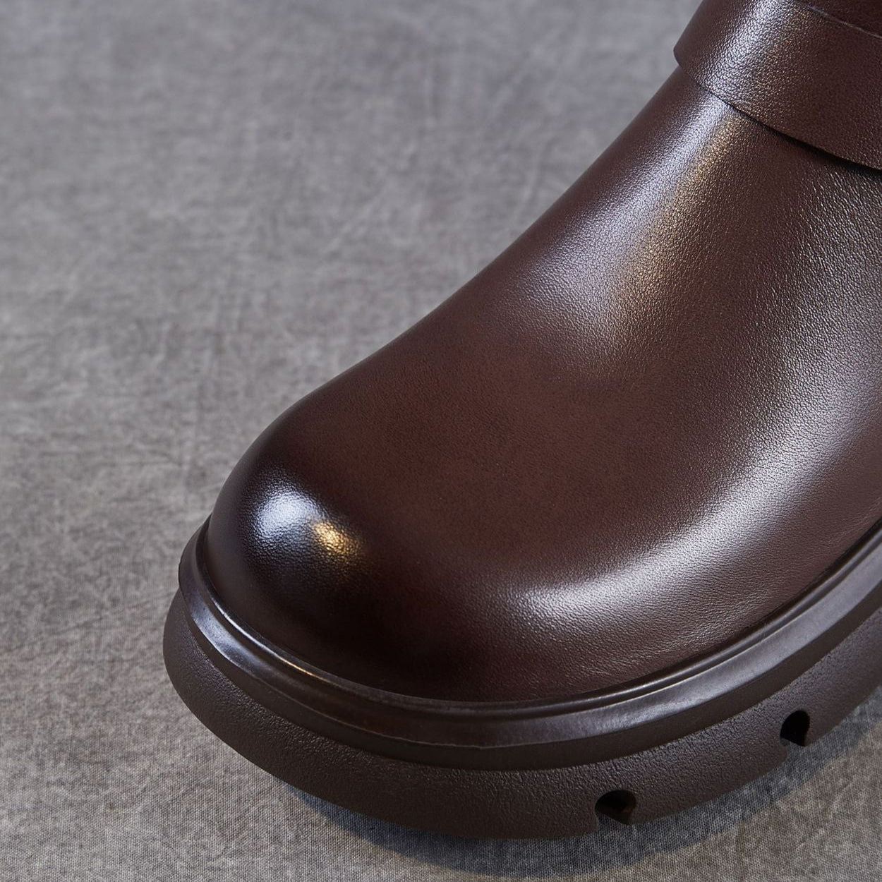 Women's Retro Leather Back Zipper Minimalist Boots-RAIIFY