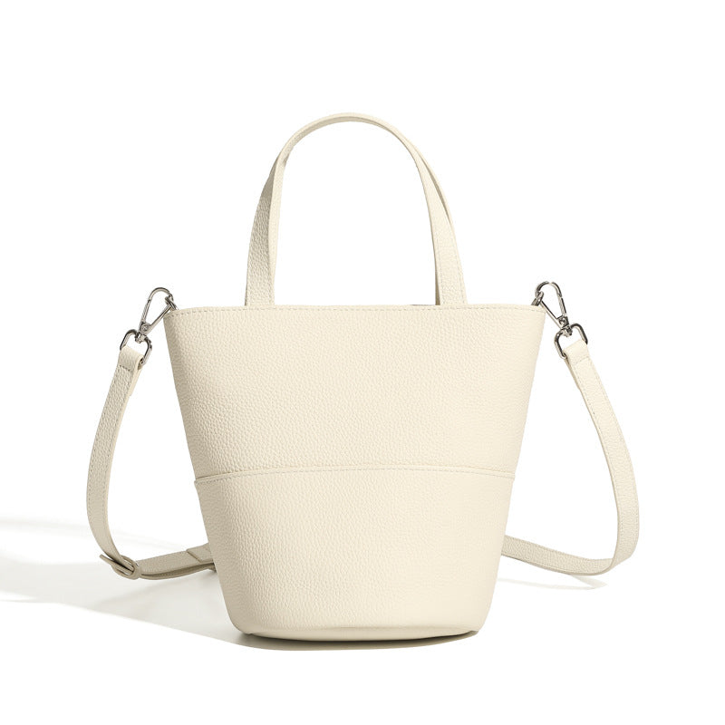 Women's Minimalist Fashion Leather Bucket Bag-RAIIFY