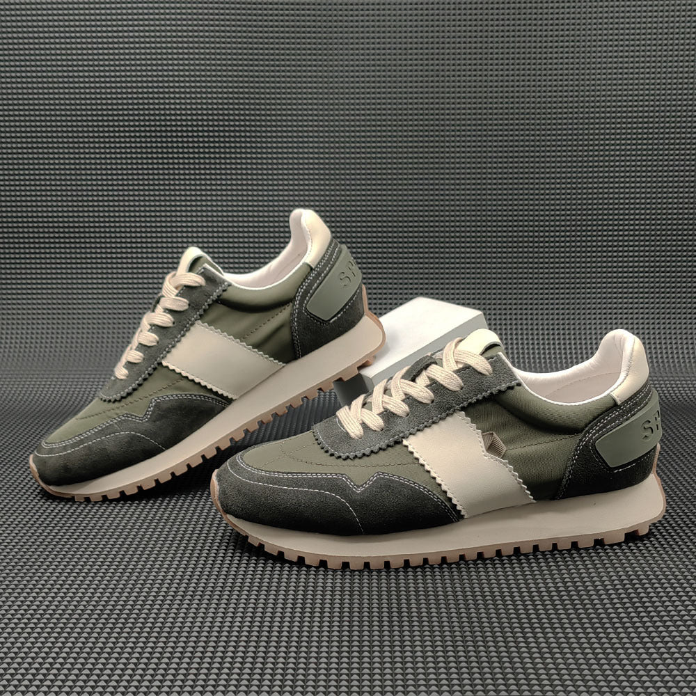 Men Fashion Leather Canvas Casual Training Sneakers-RAIIFY