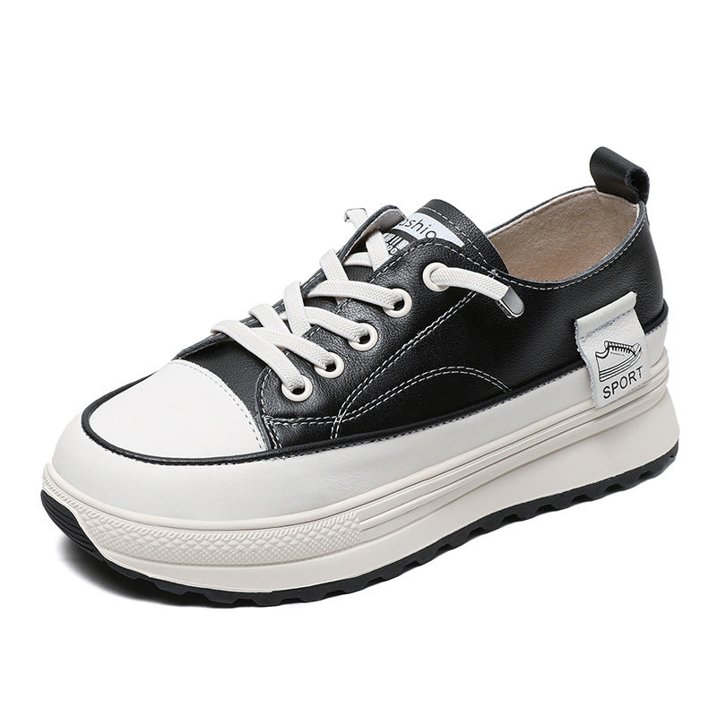 Women Fashion Leather Thick Soled Casual Shoes-RAIIFY