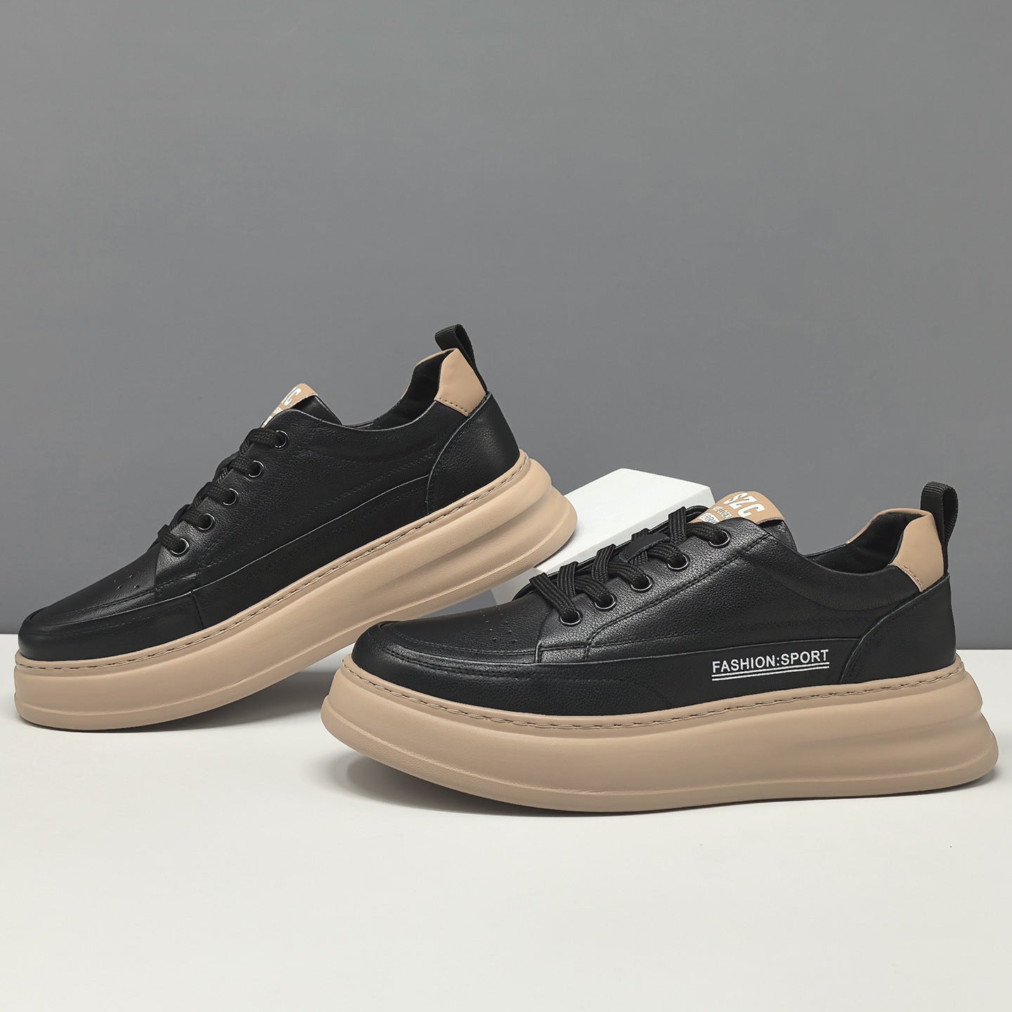 Men's Fashion Quilted Leather Flat Casual Sneakers-RAIIFY