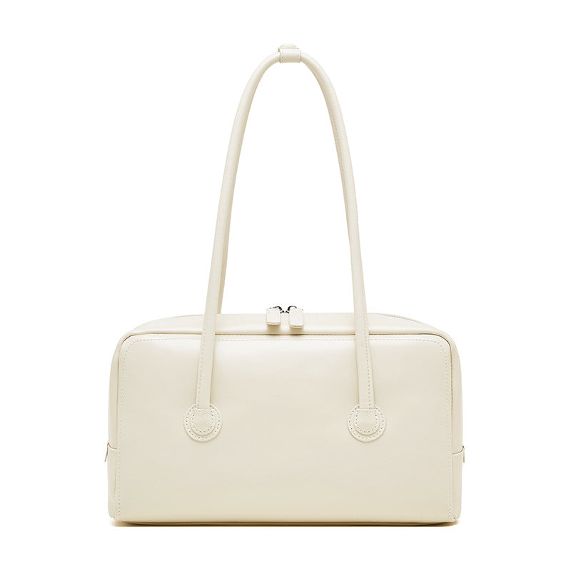 Women's Minimalism Plain Cowhide Leather Casual Shoulder Bag-RAIIFY