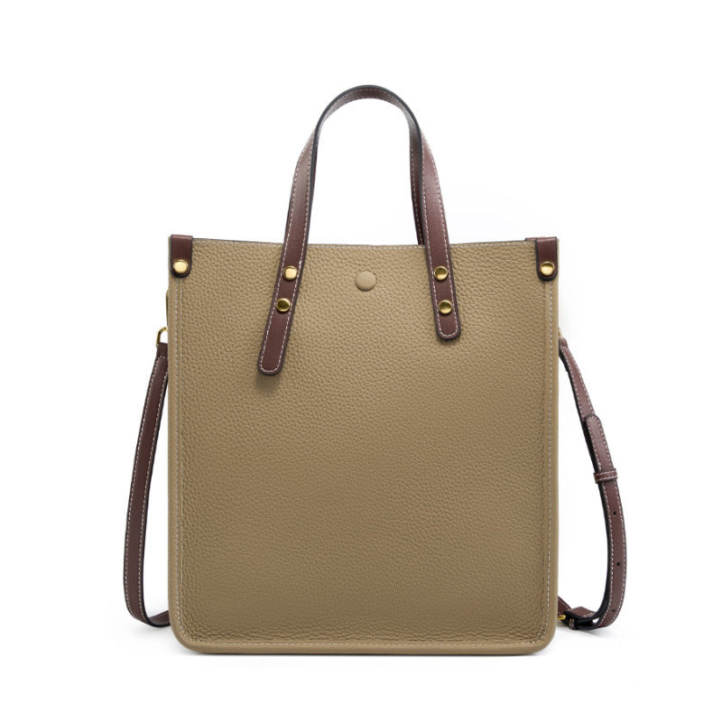 Women's Fashion Leather Vertical Tote Bag-RAIIFY