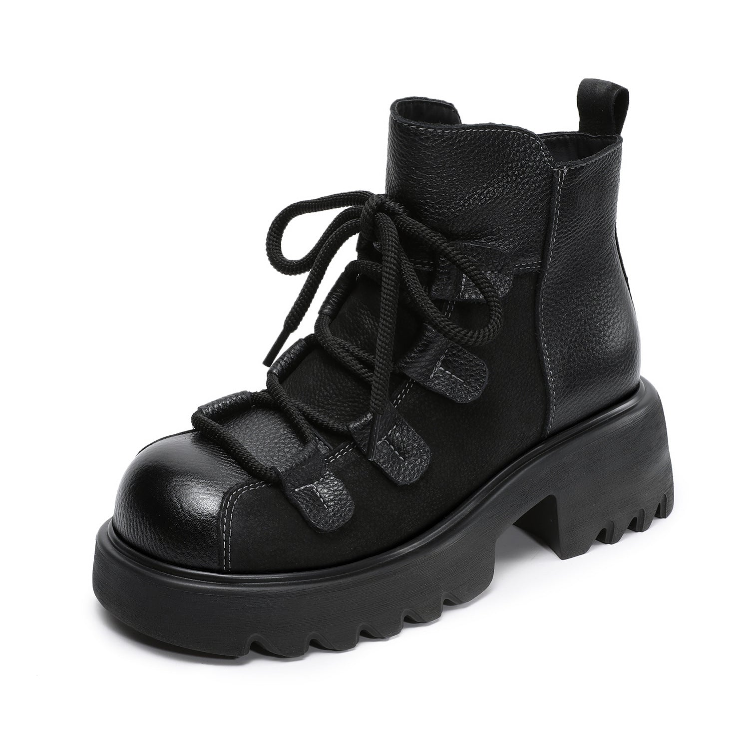 Women's Vintage Quilted Leather Casual Ankle Boots-RAIIFY