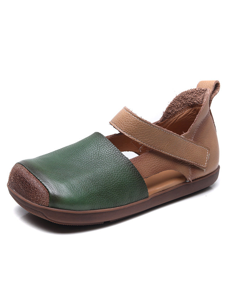 Women Retro Soft Leather Summer Casual Sandals-RAIIFY