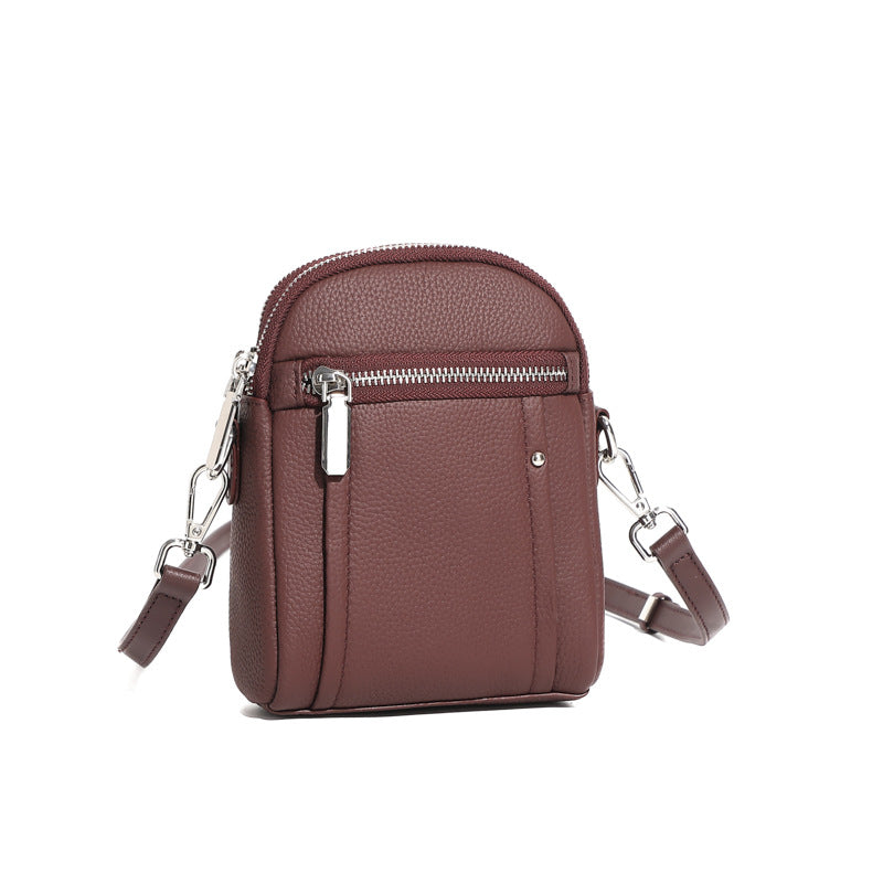 Women's Grain Leather Mini Crossbody Bag-RAIIFY