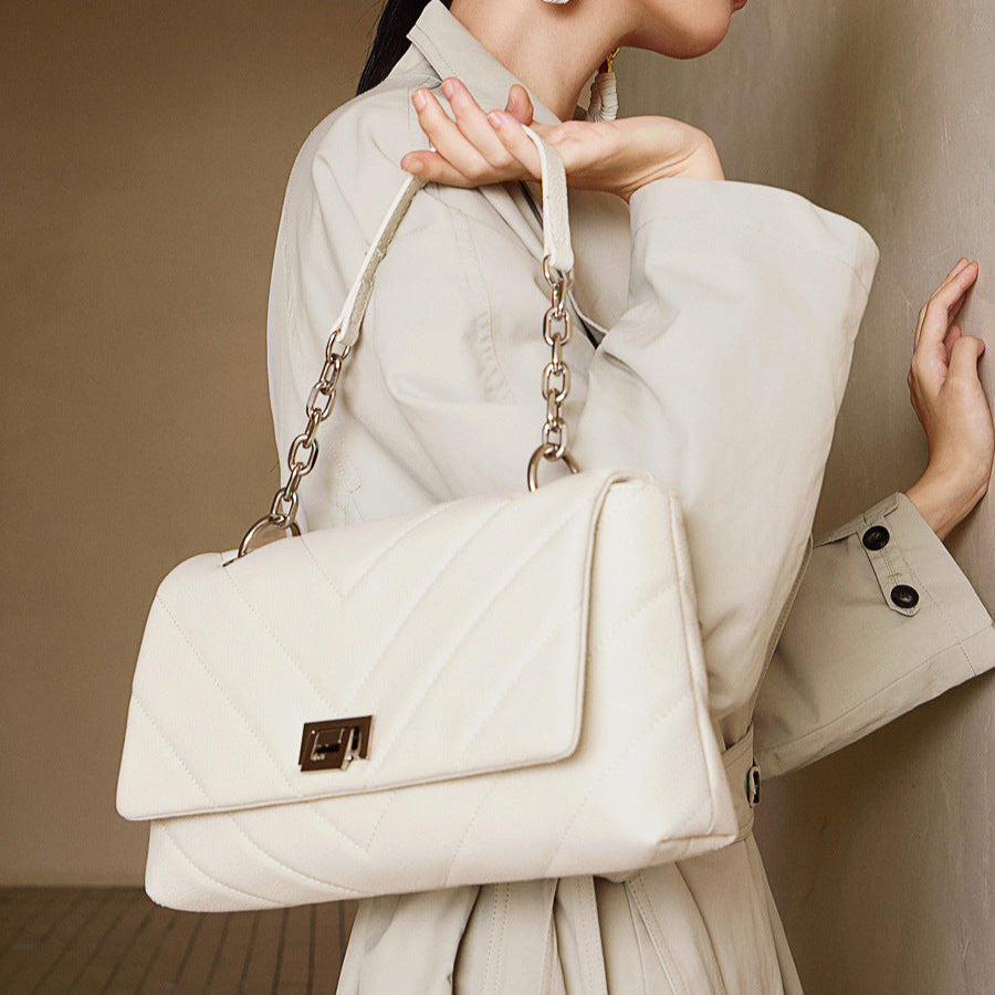 Women's Fashion Quilted Leather Chain Shoulder Crossbody Bag-RAIIFY