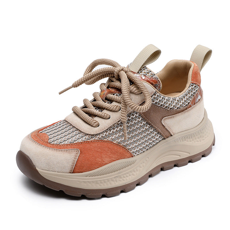 Women Fashion Patchwork Hollow Mesh Casual Sneakers-RAIIFY