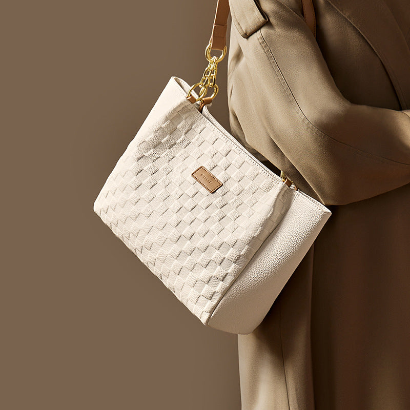 Women's Stylish Embossed Leather Shoulder Tote Bag-RAIIFY