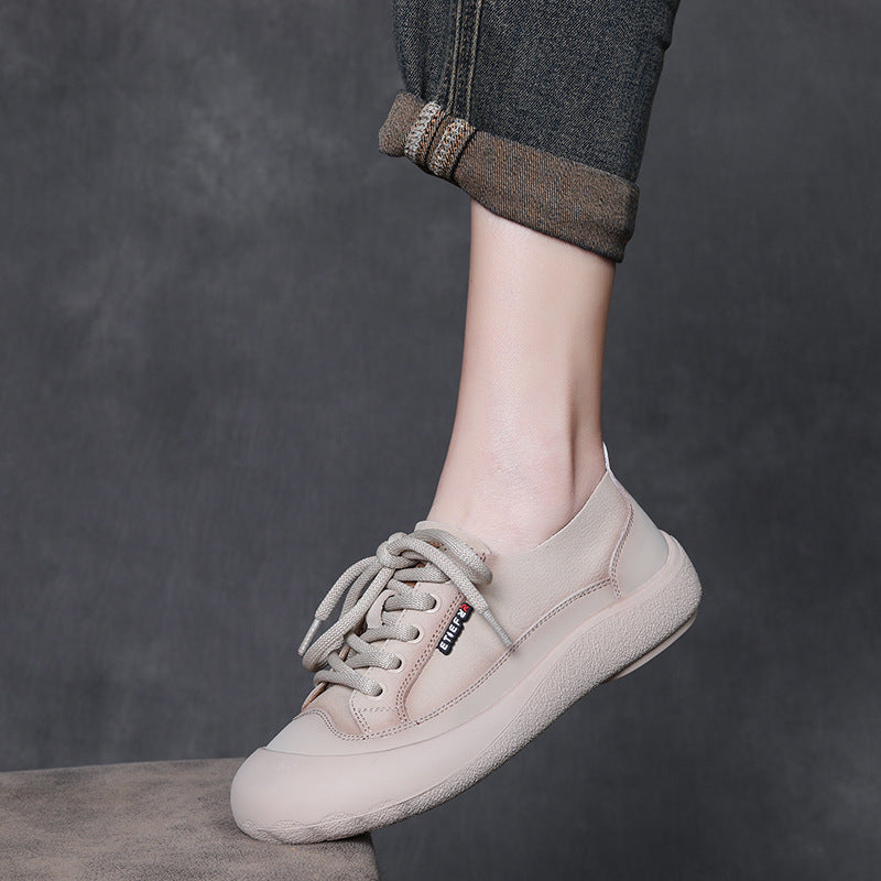 Women's Fashion Soft Leather Flat Casual Shoes-RAIIFY