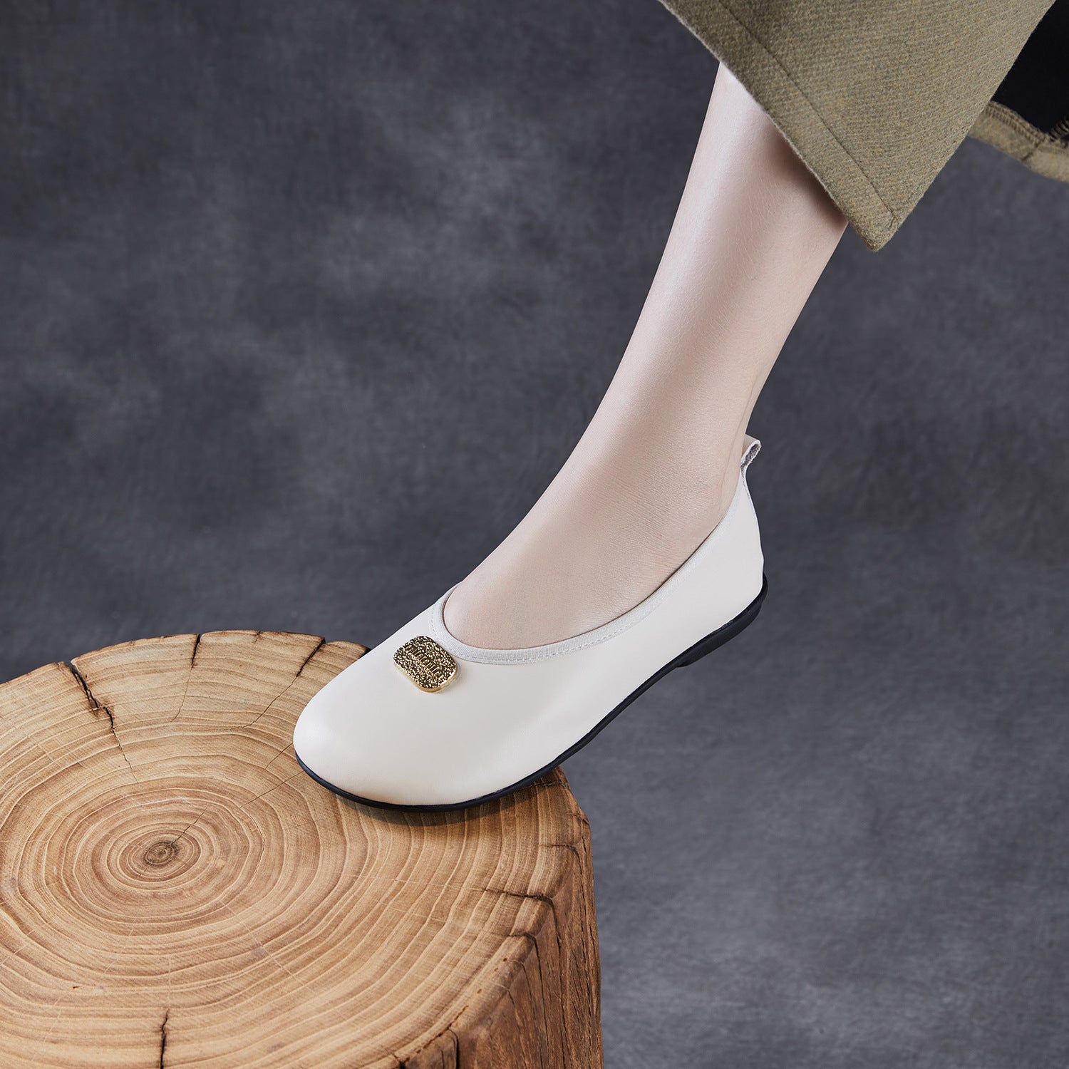 Women's Minimalism Leather Casual Slip-on Flats-RAIIFY