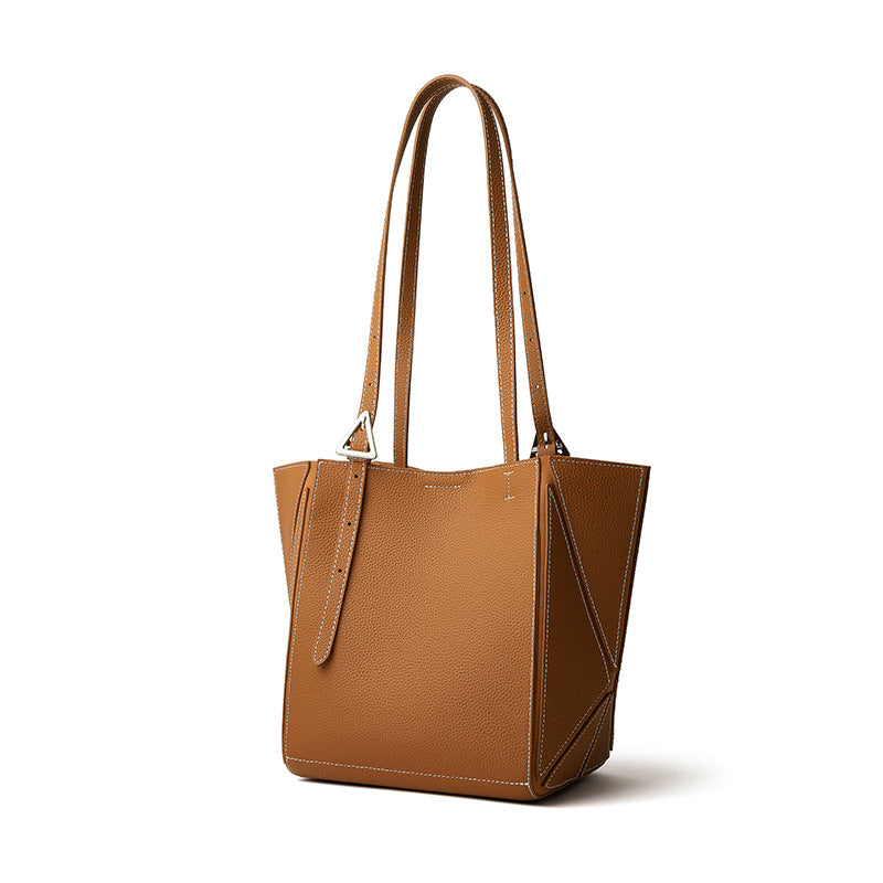 Women’s Fashion Leather Convertible Geometric Tote Bag-RAIIFY