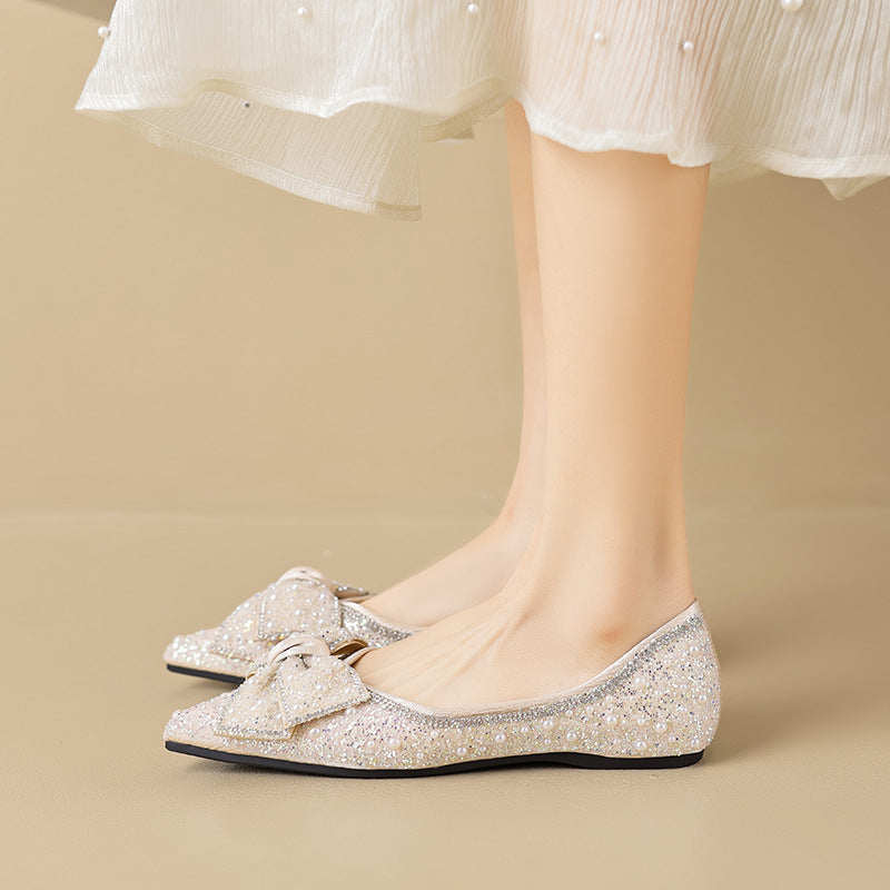 Women's Rhinestone Ballet Flats - Autumn Casual Shoes-RAIIFY