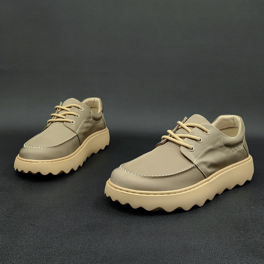 Men Casual Soft Canvas Lug Sole Casual Shoes-RAIIFY