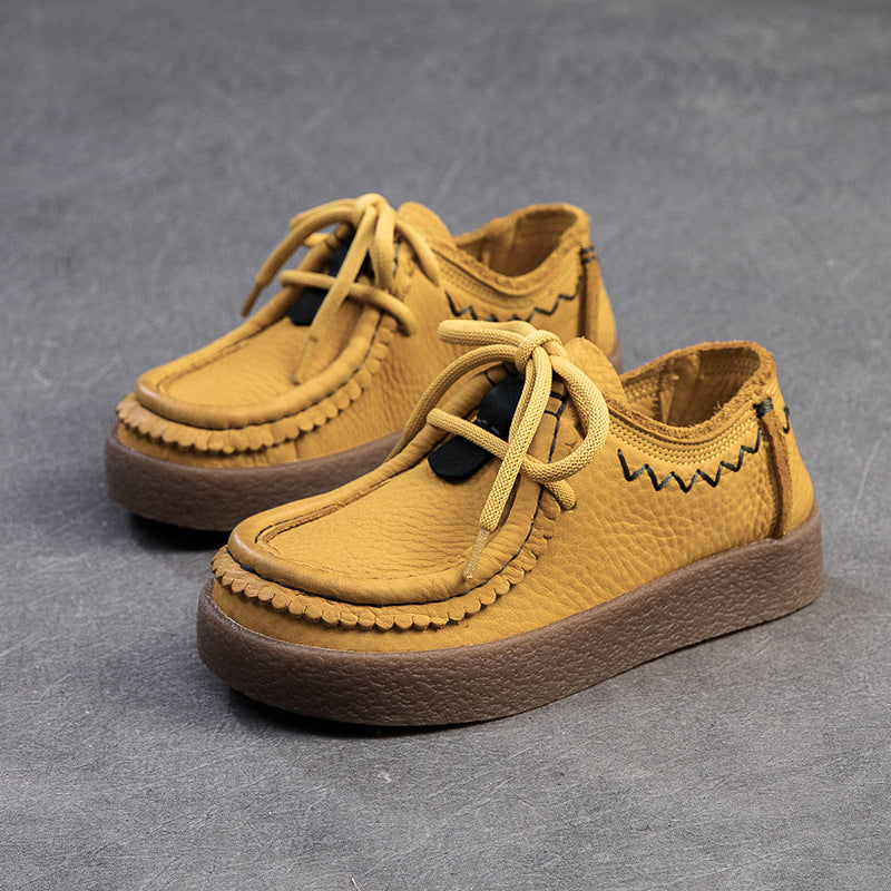 Women's Retro Leather Comfort Flat Casual Shoes-RAIIFY