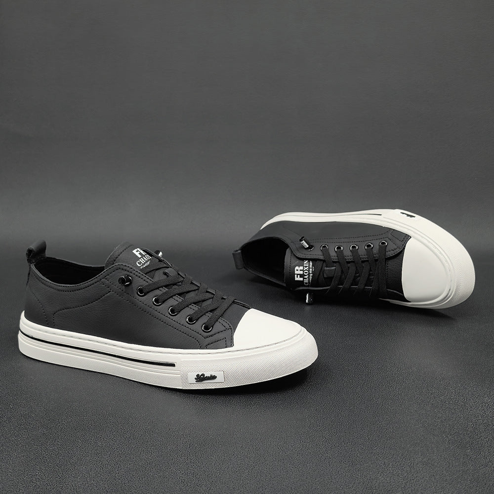 Men Casual Minimalist Leather Slip-on Flat Shoes-RAIIFY