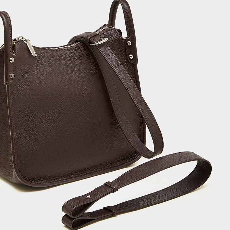 Women's Top-Grain Leather Hobo Tote Crossbody Bag-RAIIFY