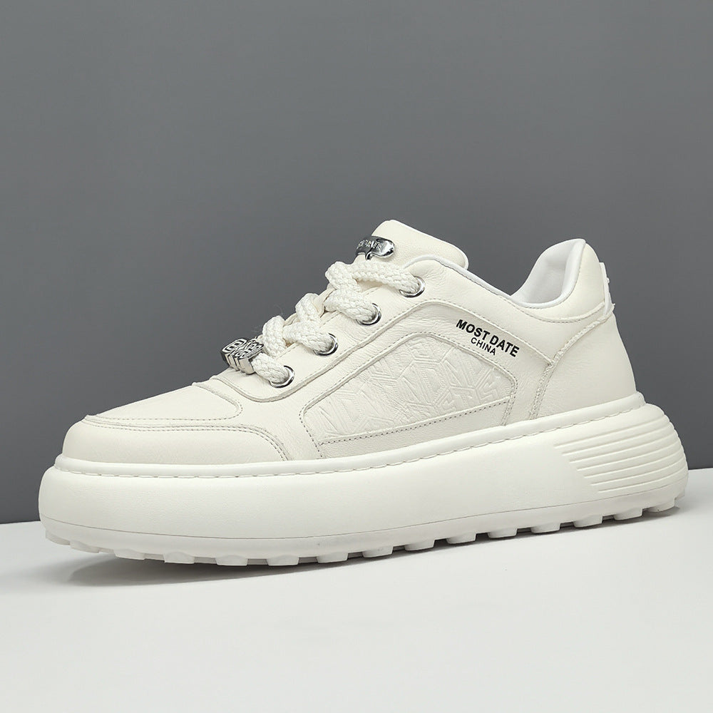 Men Stylish Quilted Leather Casual Sneakers-RAIIFY