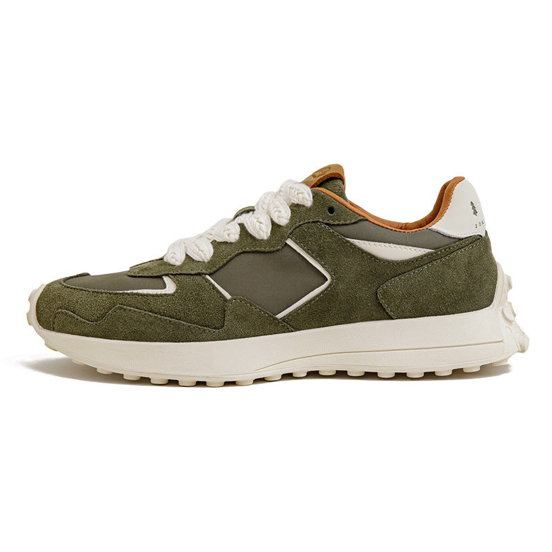 Men's Fashion Patchwork Leather Breathable Casual Sneakers-RAIIFY