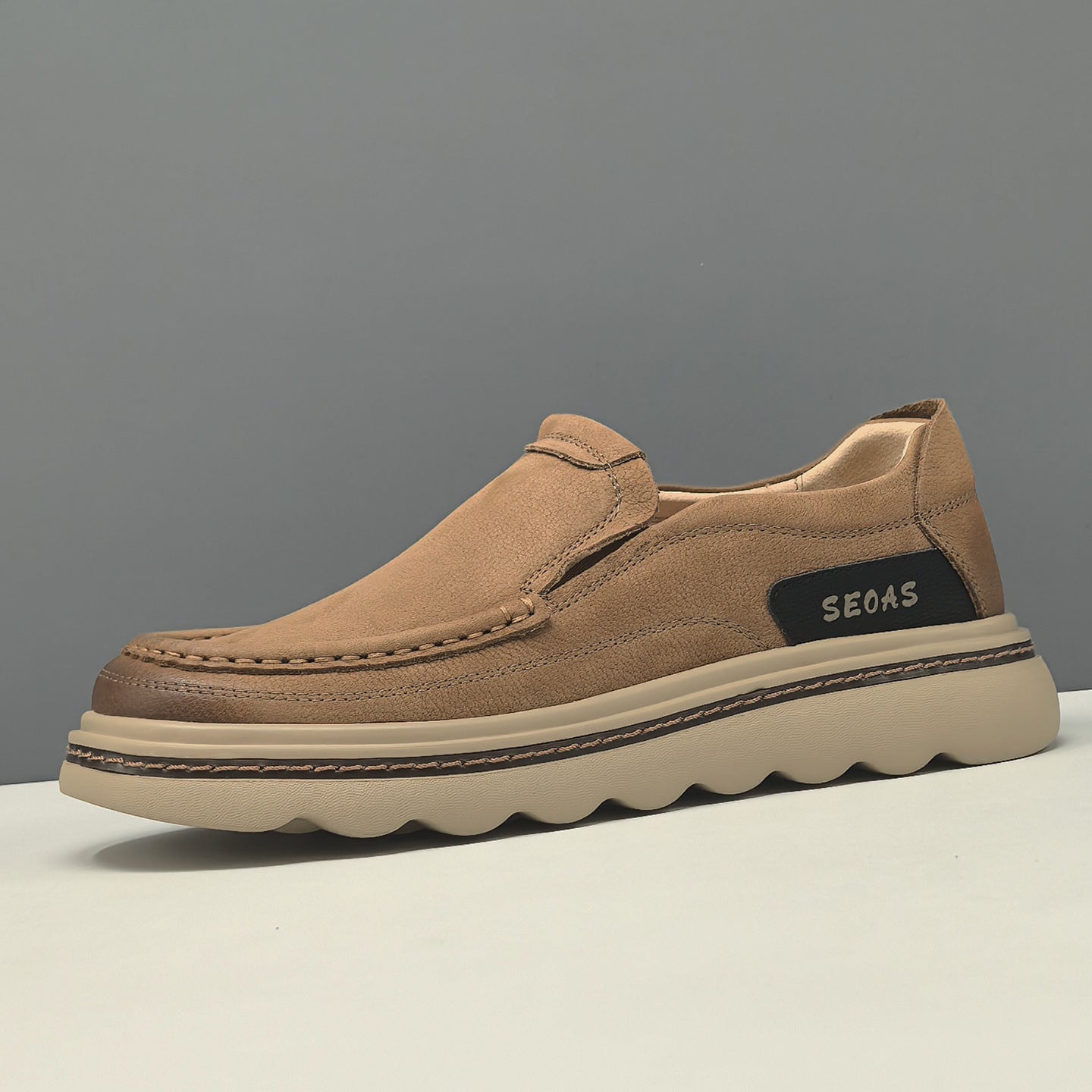 Men's Retro Leather Casual Slip-on Loafers-RAIIFY