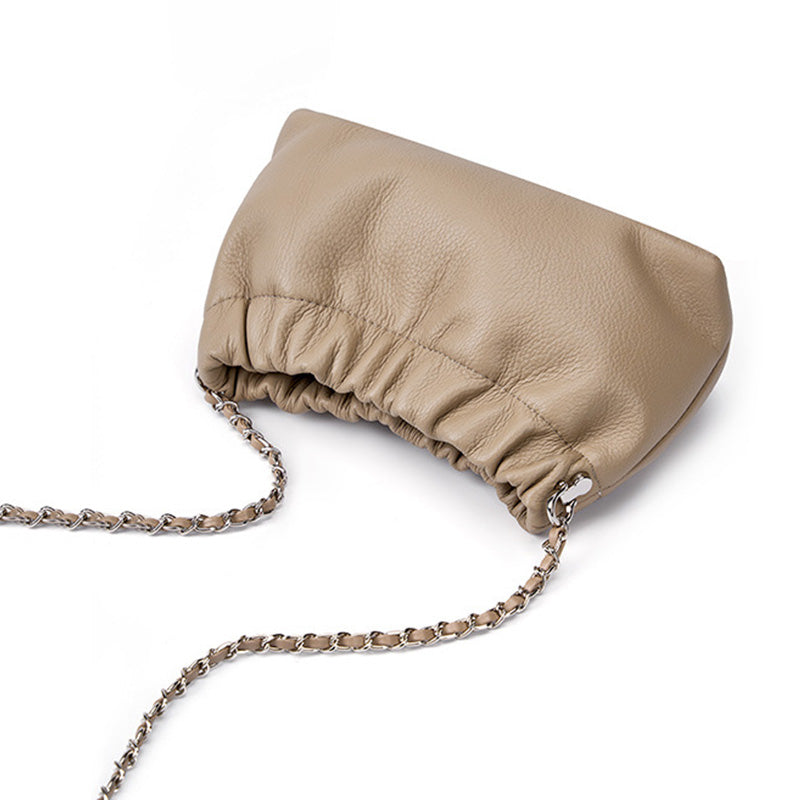 Women Minimalist Soft Leather Chain Strap Cross Body Bag-RAIIFY