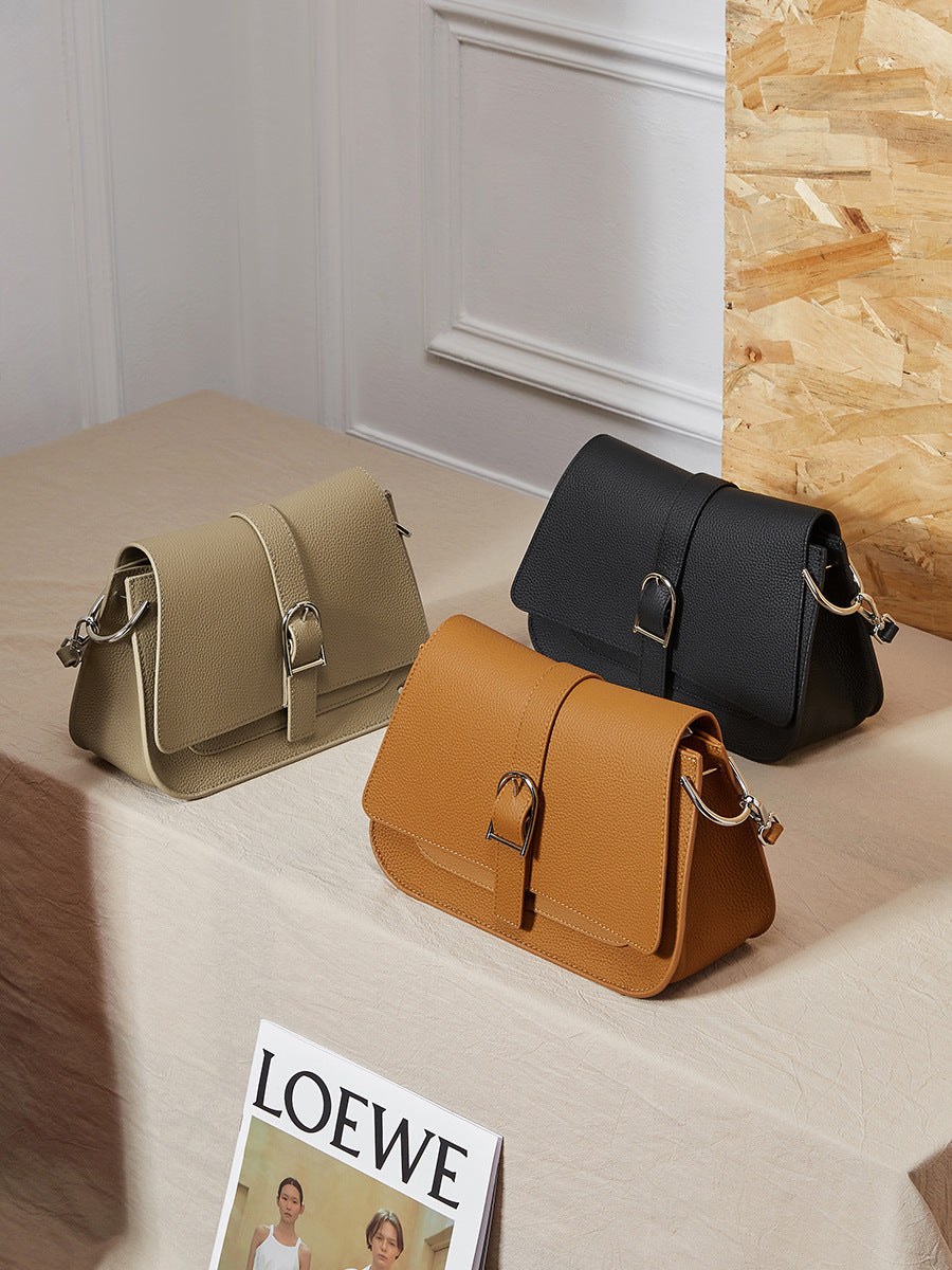 Women's Stylish Plain Leather Satchel Bag-RAIIFY