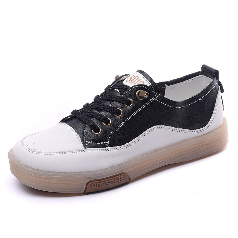 Women's Fashion Leather Soft Flat Casual Shoes-RAIIFY
