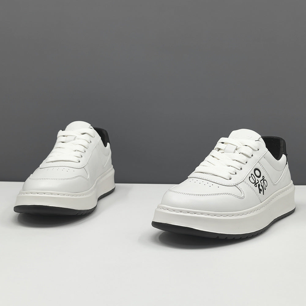 Men Fashion Quilted Leather Breathable Flat Sneakers-RAIIFY