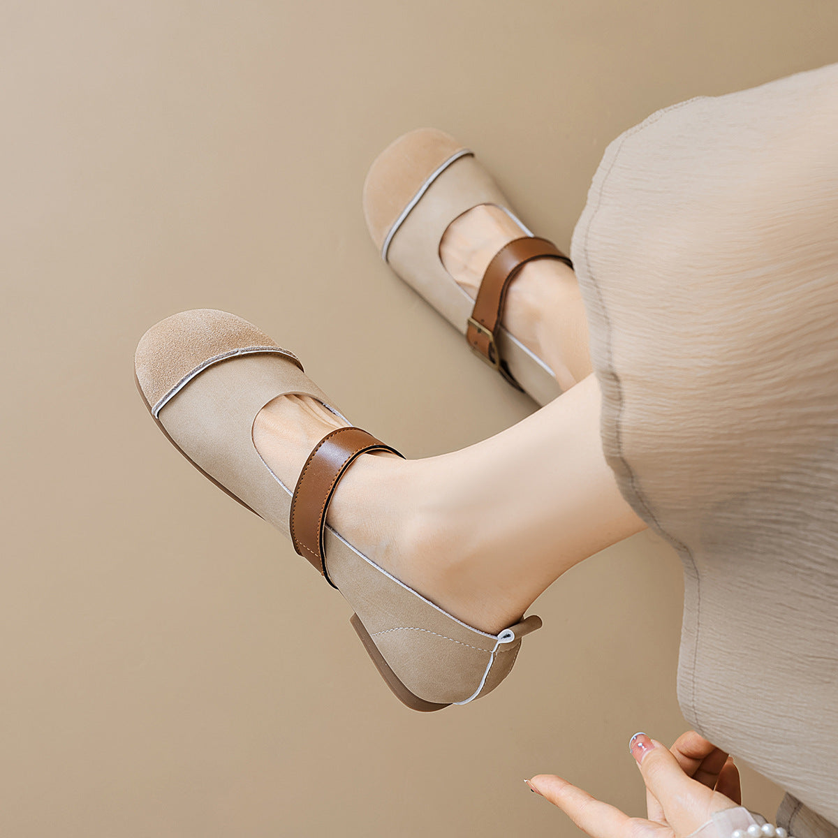 Women Retro Patchwork Soft Leather Casual Flats-RAIIFY