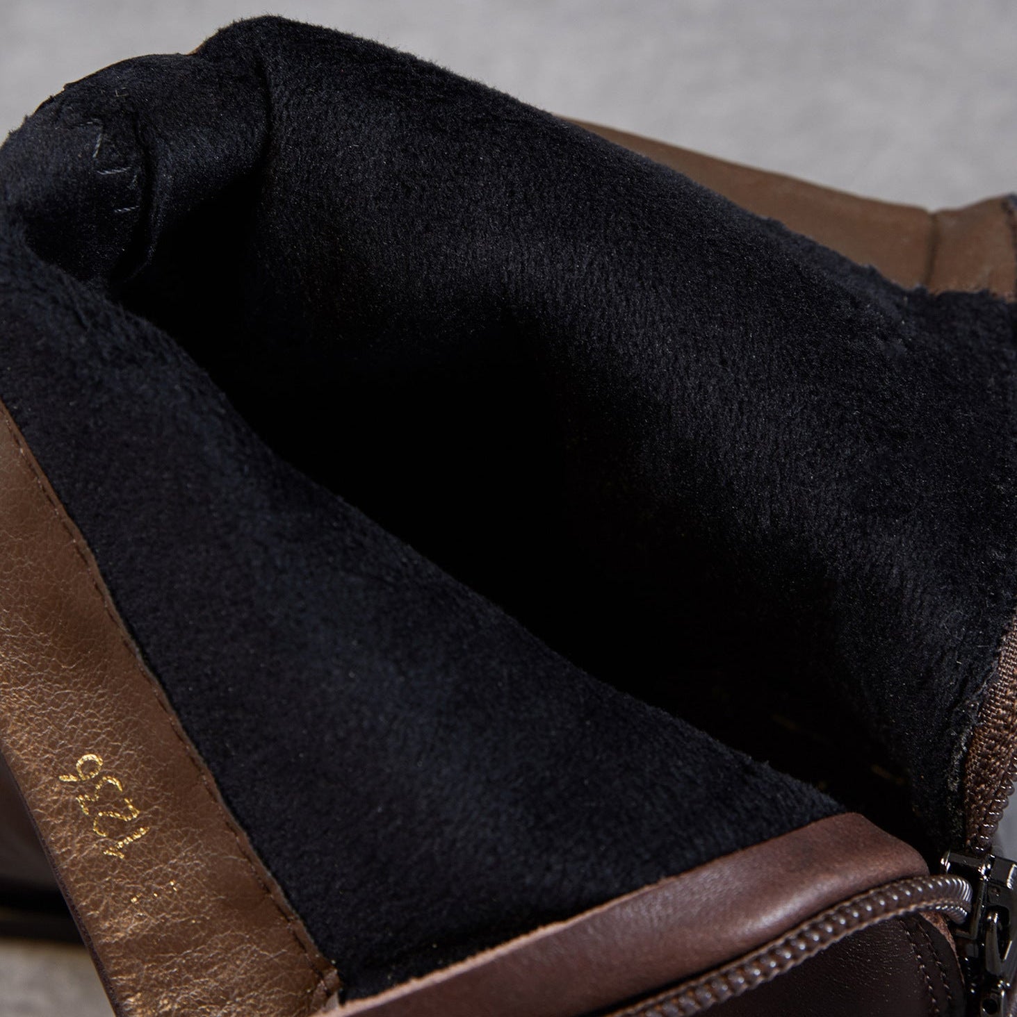 Women's Pleated Leather Low Block Furred Ankle Boots-RAIIFY