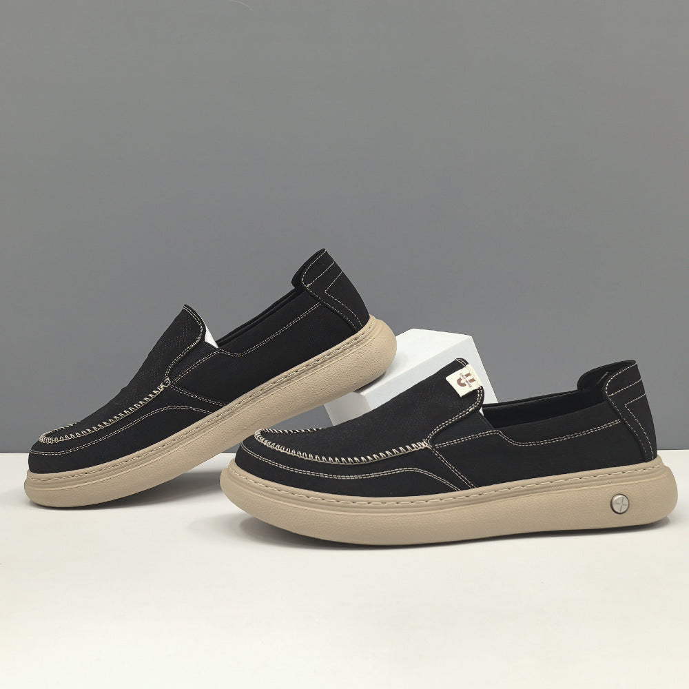 Men Minimalism Breathable Canvas Casual Loafers-RAIIFY