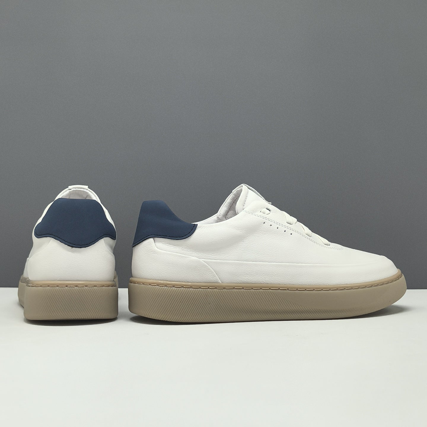 Men's Simple Plain Leather Flat Casual Shoes-RAIIFY