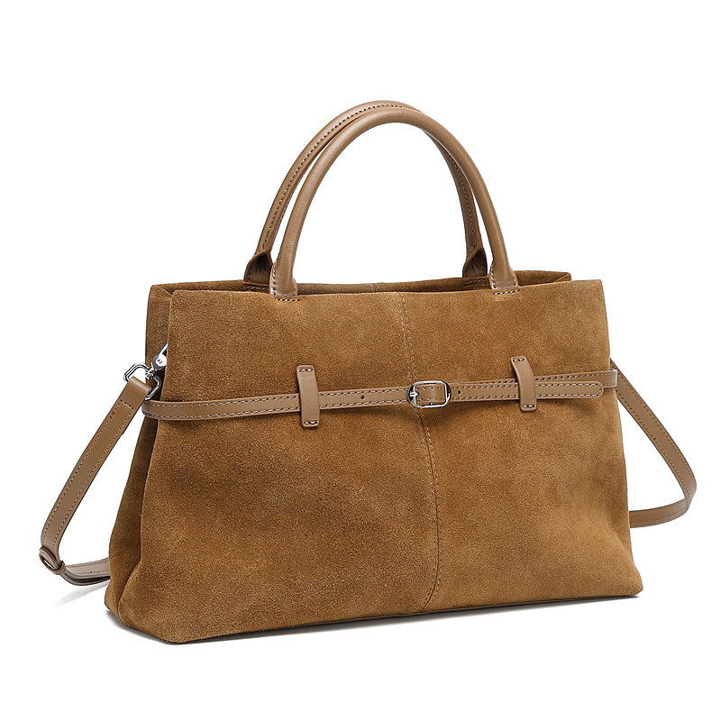 Women’s Suede Leather Retro Satchel Bag-RAIIFY