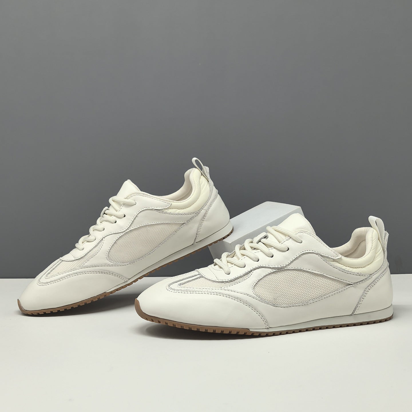 Men's Minimalist Breathable Leather Casual Flat Sneakers-RAIIFY