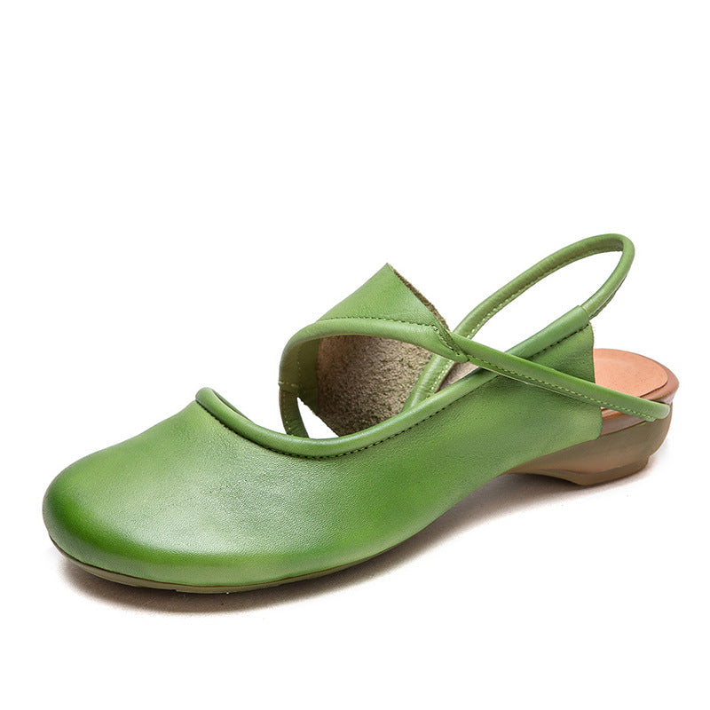Women Casual Fashion Leather Flat Sandals-RAIIFY