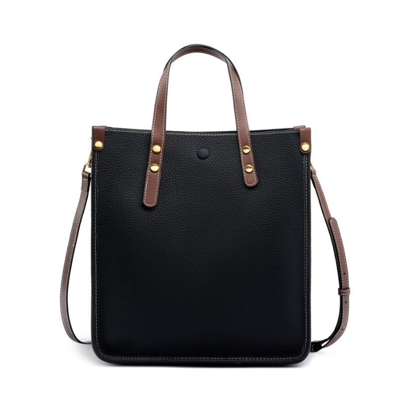 Women's Fashion Leather Vertical Tote Bag-RAIIFY