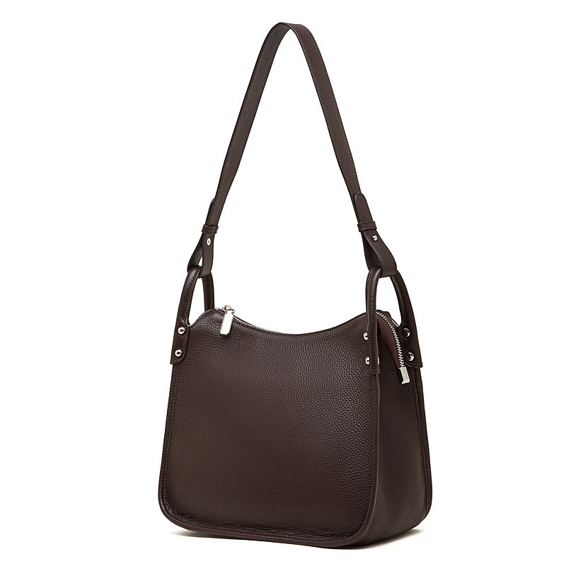 Women's Top-Grain Leather Hobo Tote Crossbody Bag-RAIIFY