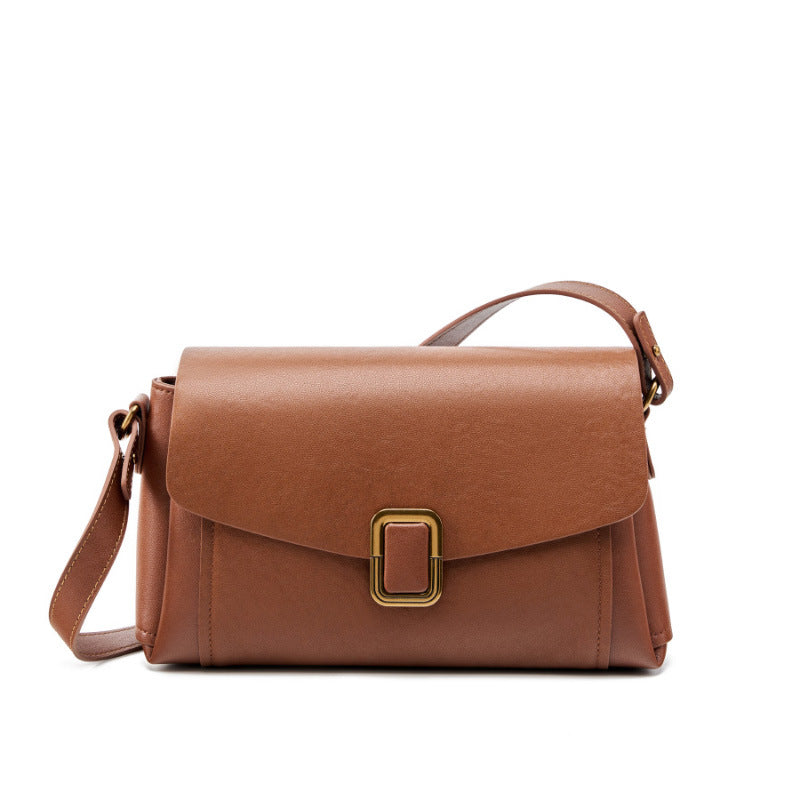 Women Fashion Plain Leather Shoulder Satchel Bag-RAIIFY