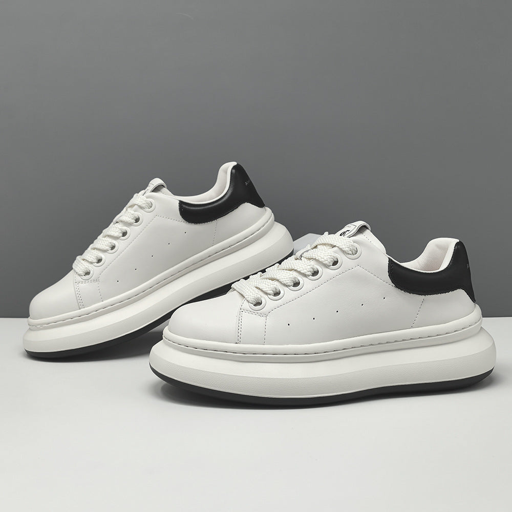 Men's Leather Minimalist Fashion Platform Sneakers-RAIIFY