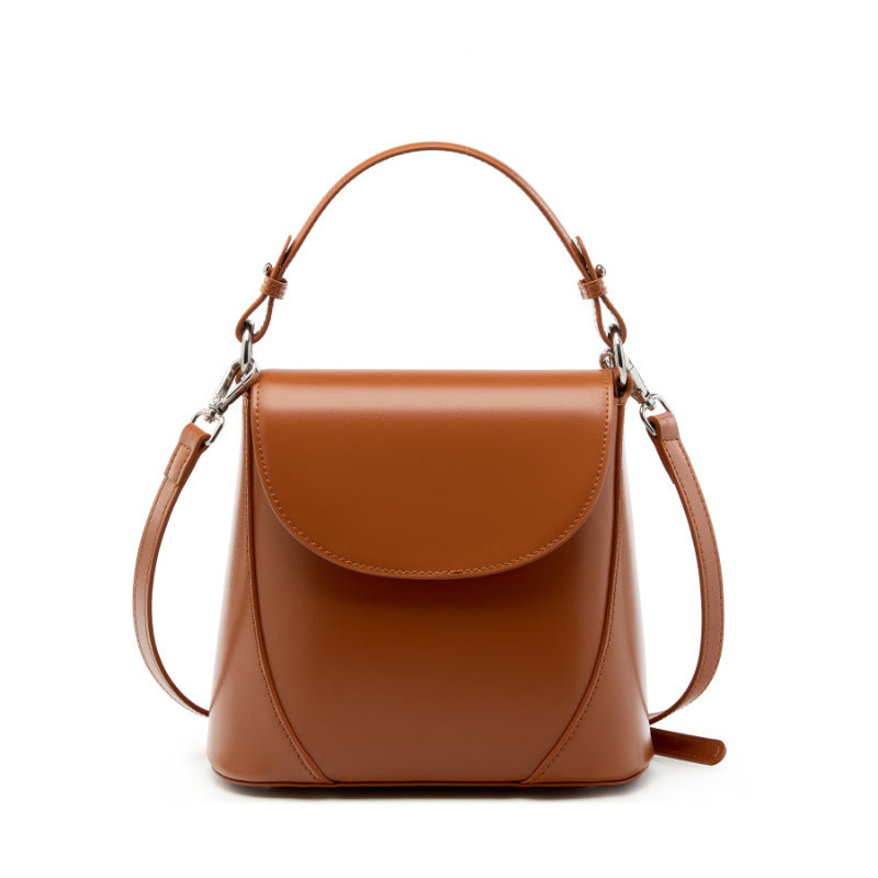Women Fashion Plain Leather Simple Shoulder Bag-RAIIFY
