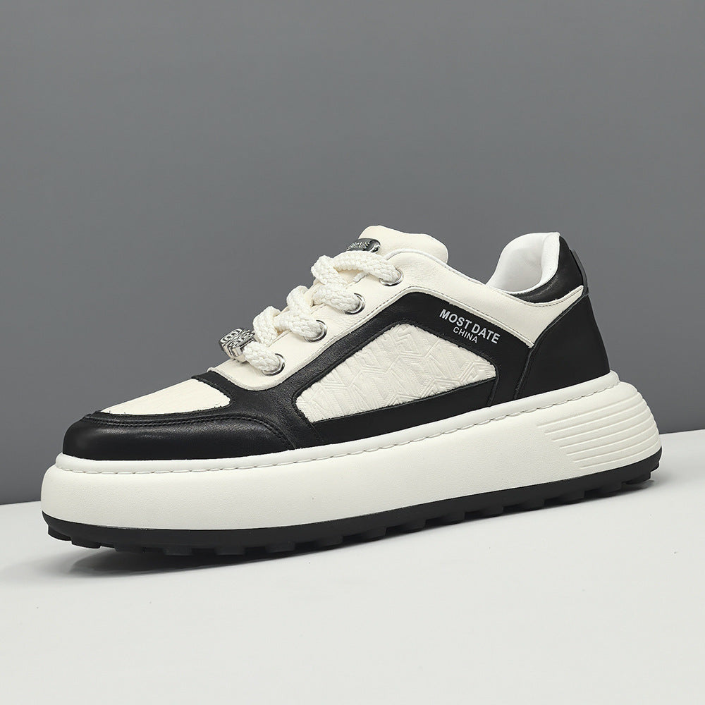 Men Stylish Quilted Leather Casual Sneakers-RAIIFY