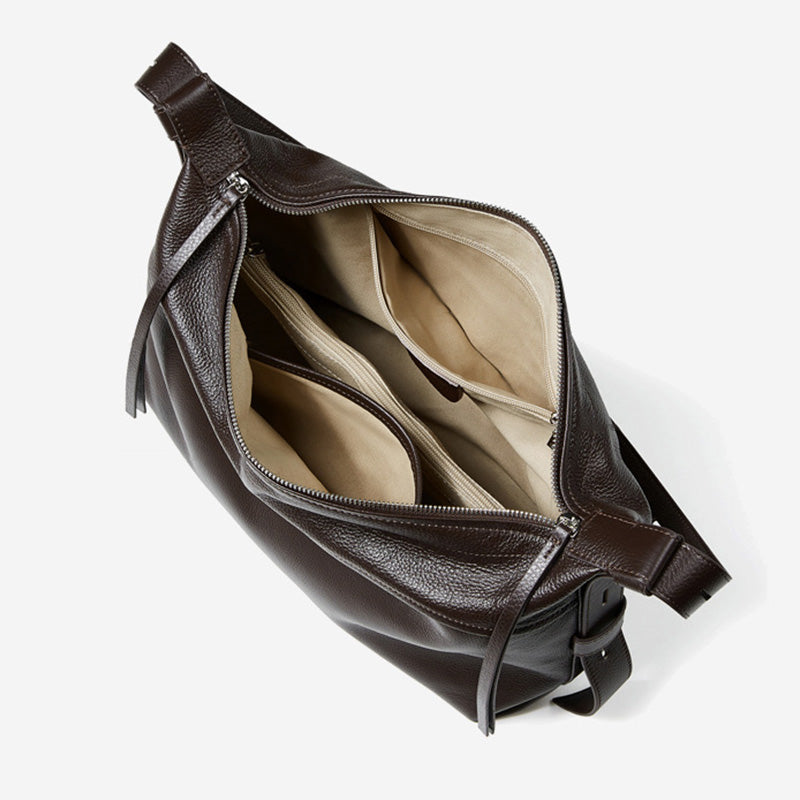 Women’s Minimalist Fashion Leather Hobo Shoulder Bag-RAIIFY