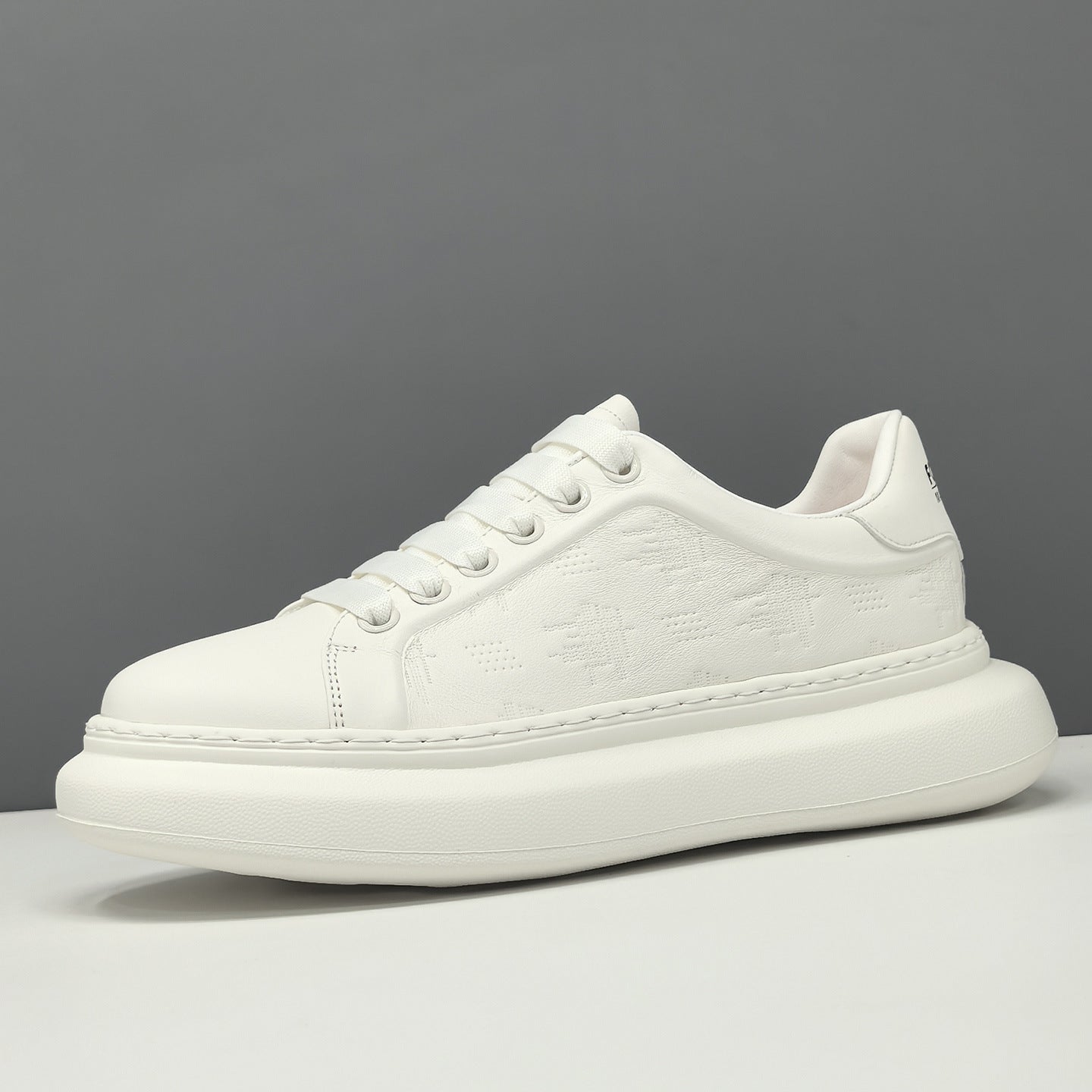 Men's Fashion Embossed Leather Flat Casual Sneakers-RAIIFY