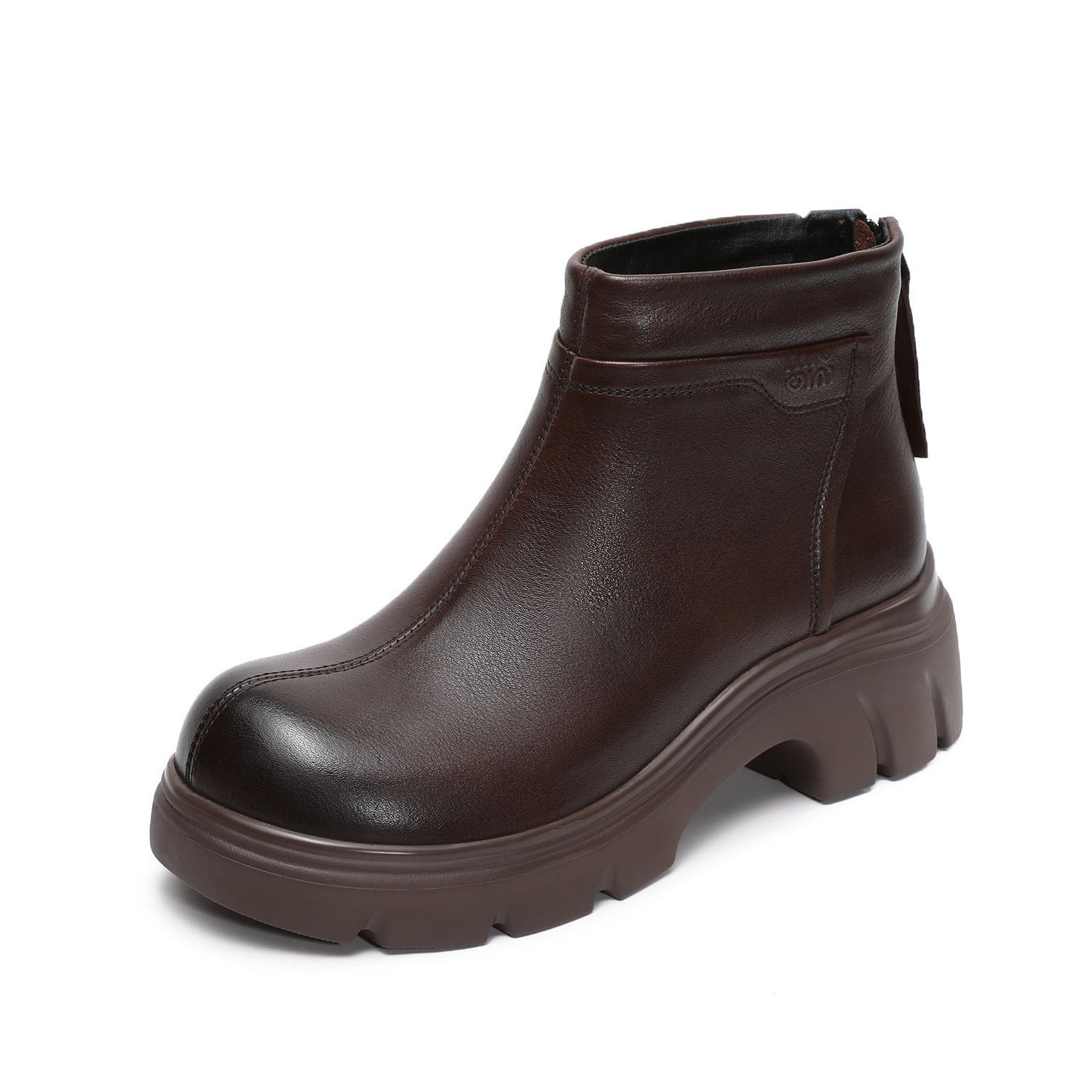 Women's Minimalist Leather Furred Ankle Boots-RAIIFY