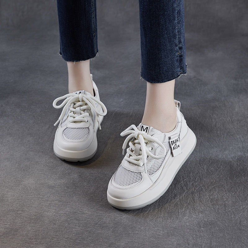 Women Fashon Plain Breathable Mesh Casual Sneakers-RAIIFY