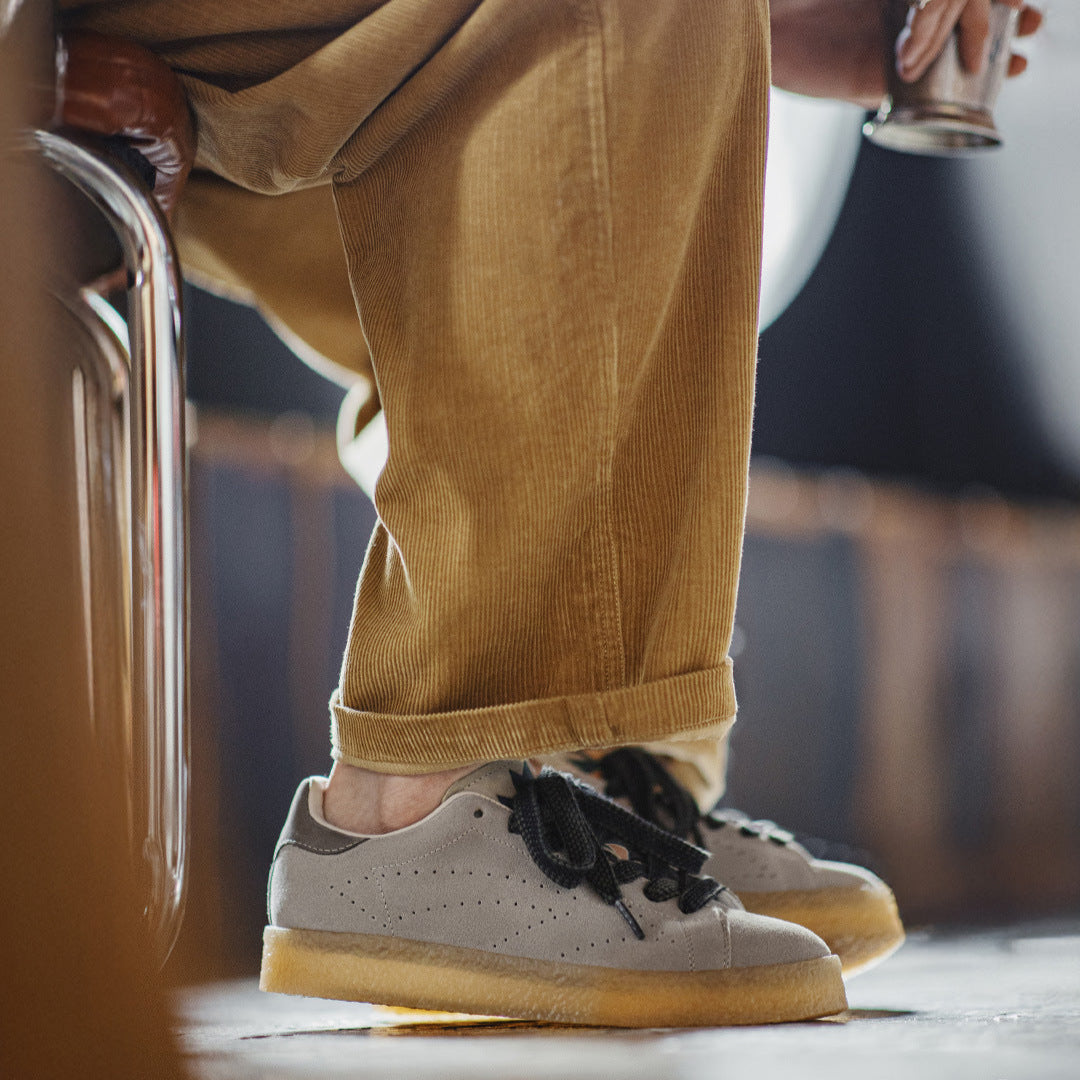 Men's Retro Plain Suede Low-top Sneakers-RAIIFY