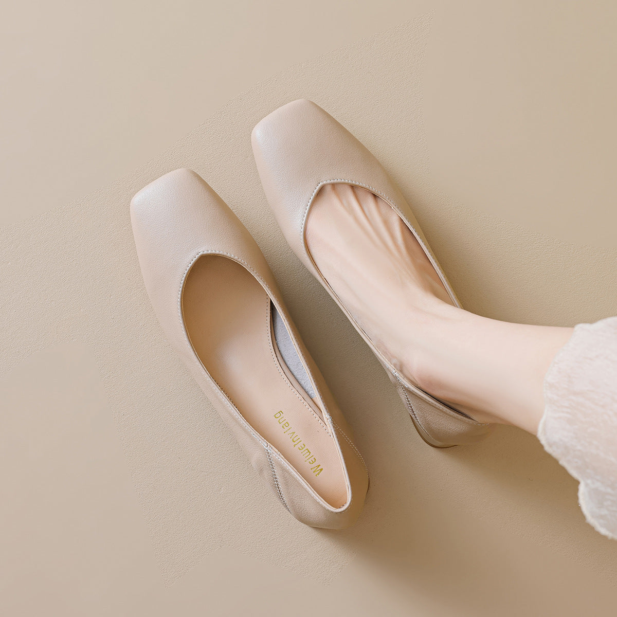 Women's Minimalist Plain Leather Chunky Heel Pumps-RAIIFY