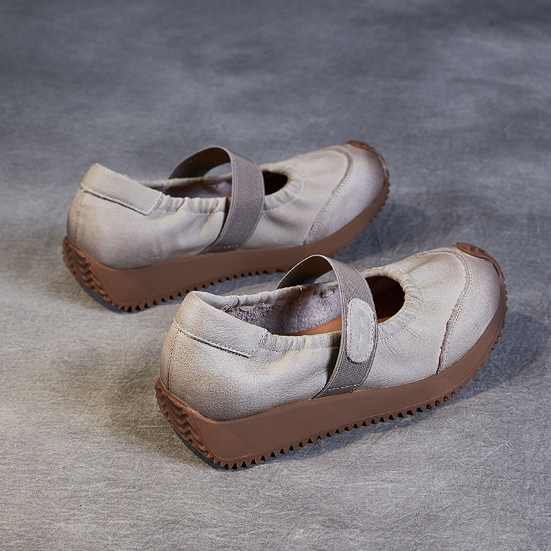 Women Retro Soft Leather Minimalist Causal Shoes-RAIIFY