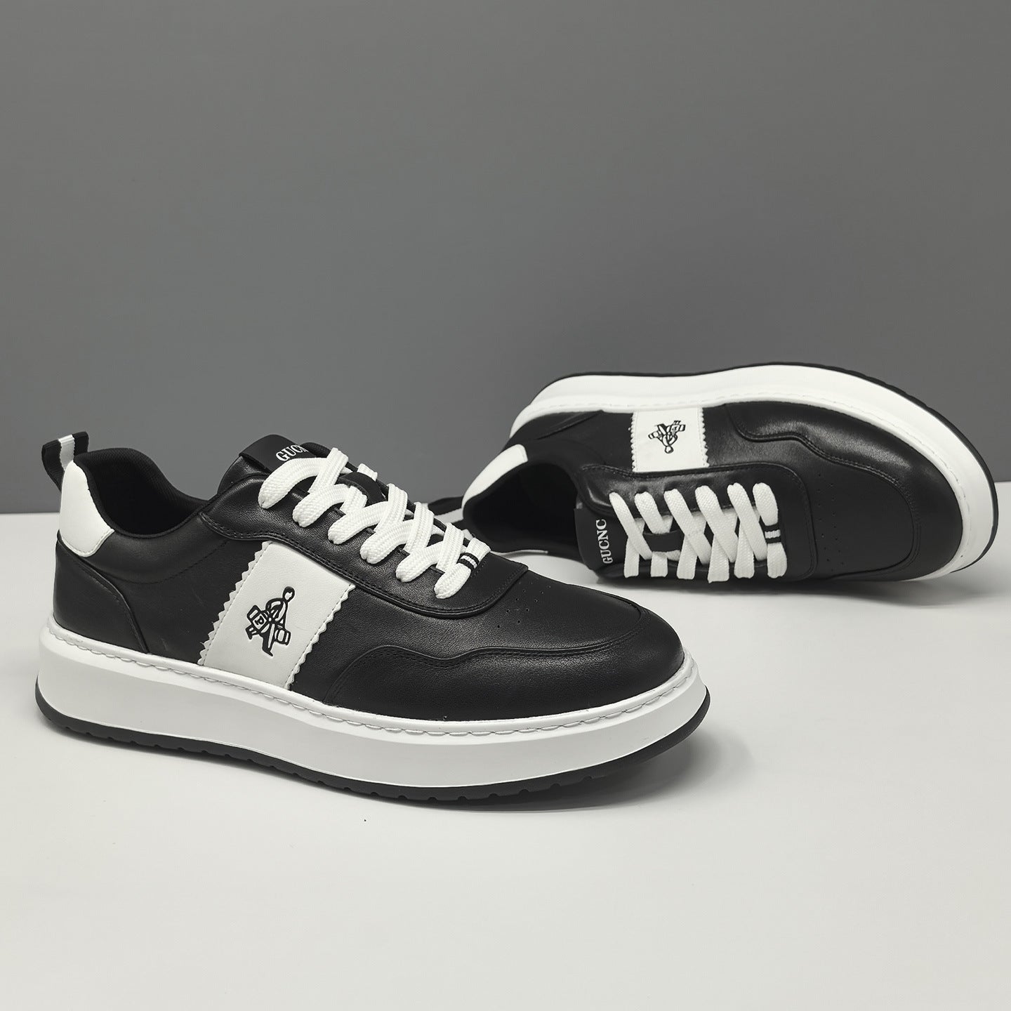 Men's Fashion Leather Flat Casual Sneakers-RAIIFY