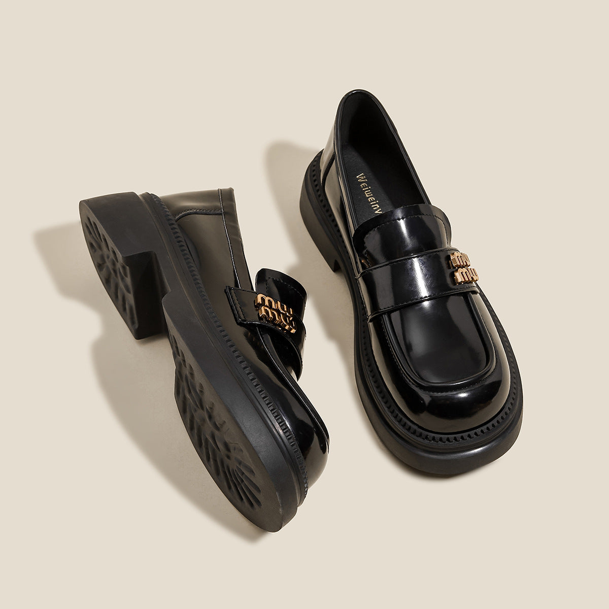 Women's Retro Minimalist Chunky Platform Loafers-RAIIFY
